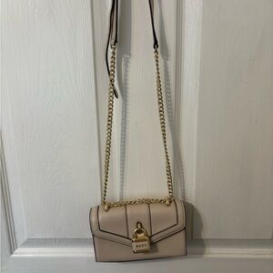 DKNY Beige Crossbody Bag with Gold Chain